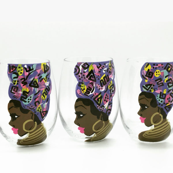 candy girl stemless wine glass